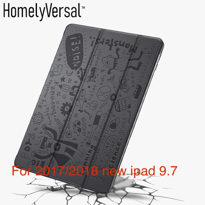 Супер крутой мультяшный чехол для ipad 9,7 для ipad 6 air2 Чехол ipad стенд Новогодний подарок бойфренду A1822 A1893 чехол - Цвет: 20172018new ipad 9.7