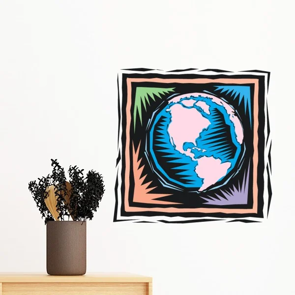 Мексиканская карта эмблема сомбреро кактус Текила гитара Съемная Настенная