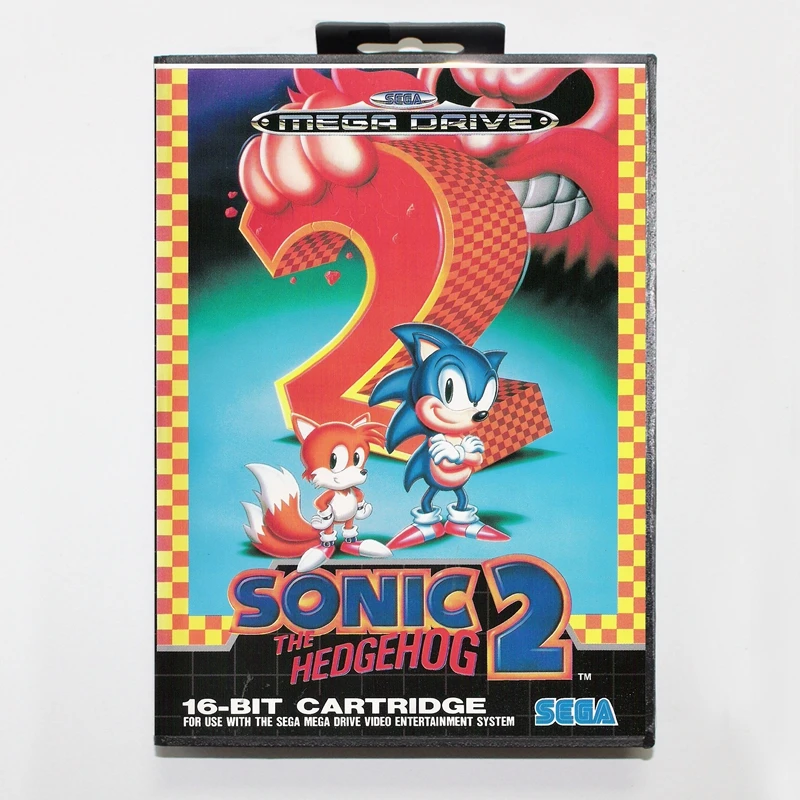 Sega MD games card-Sonic 2 The Hedgehog с коробкой для игровой консоли sega MegaDrive 16 bit MD card
