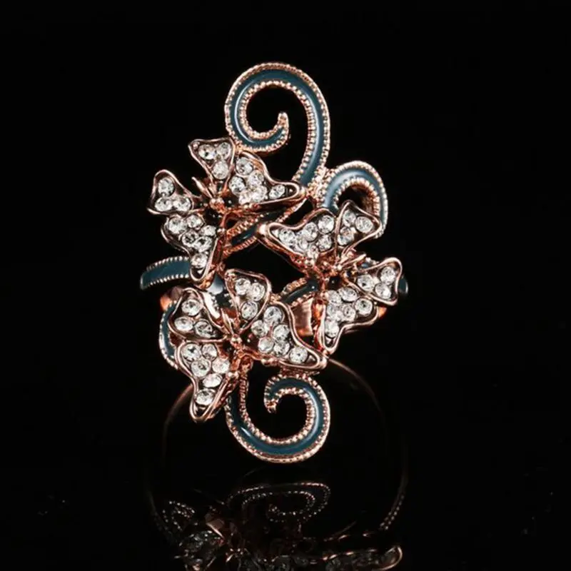 5 шт./лот модные стразы бабочка дизайн шарф Пряжка из сплава розового золота