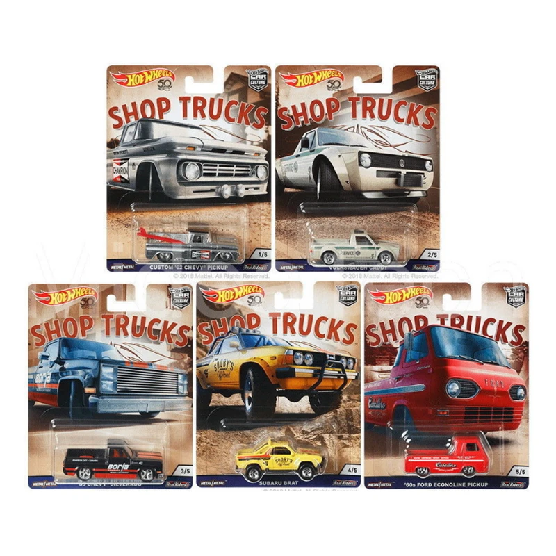 Hot Wheels Car Culture Shop Trucks CHEVY PICKUP SILVERADO SUBARU BRAT коллекция реальных водителей