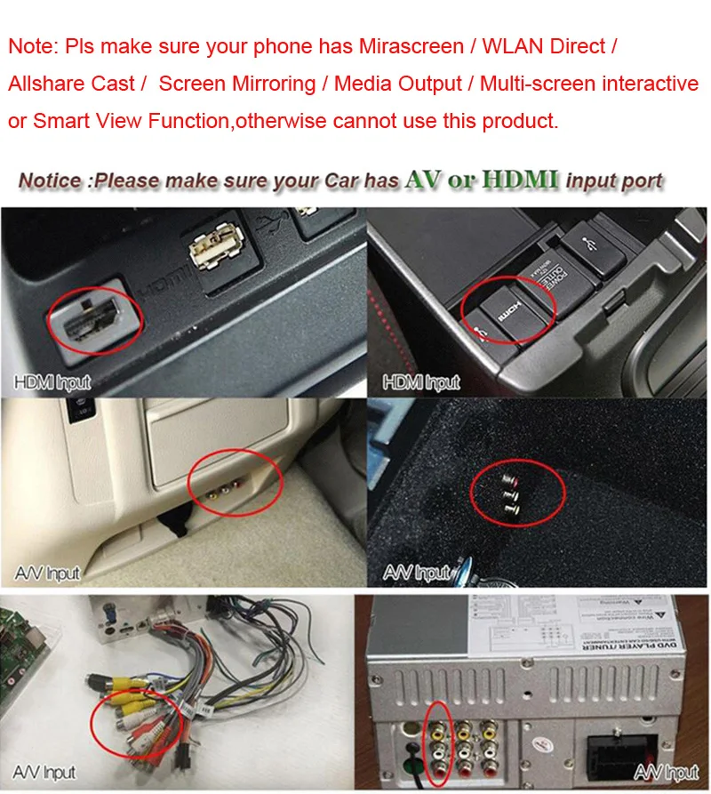 Автомобильный беспроводной Wi-Fi зеркальный ящик, зеркальный экран, видео адаптер, iOS, Android, телефон на телевизор, Airplay для iPhone X XS MAX XR 5 6 7 8 Plus