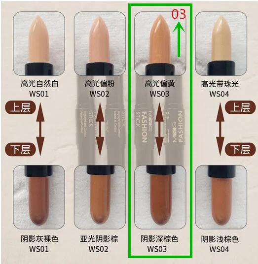Contour stick 4 г бронзатор и маркер Макияж лицо Матовый крем контуров Косметика бренда бронзатор& маркер countour stick - Цвет: WS03
