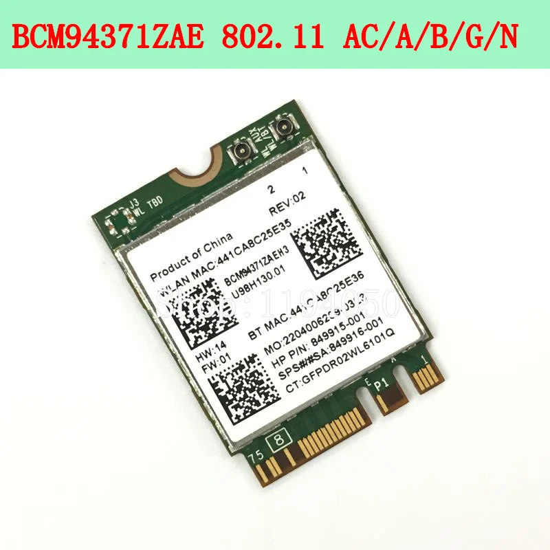 Беспроводная сетевая карта Broadcom BCM94371ZAE BCM94371 BCM4371 802 11 AC NGFF M2 867 Мбит/с Wi Fi и Bluetooth 4 1