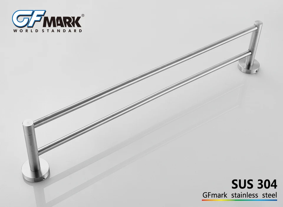 GFmark двойное полотенце бар настенное крепление для ванной вешалки Toalheiro Porte servette стойки для полотенец из нержавеющей стали