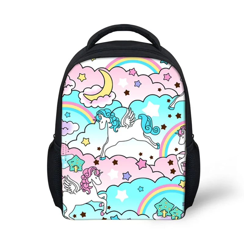 T0926F FORUDESIGNS Fancy Cartoon Horse School Bag For Girls Kids Kindergarten Schoolbag Book Bag Children Mini 12 Inch Mochila Escolar - Цвет: T0926F