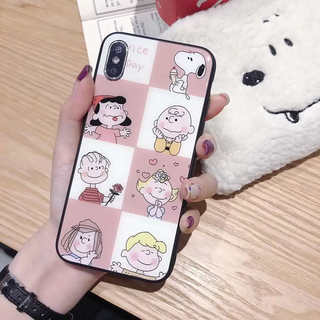 Милый мультфильм собака и Чарли коричневый Телефон чехол для iPhone 6 6s 7 8 плюс 10 X XR XS