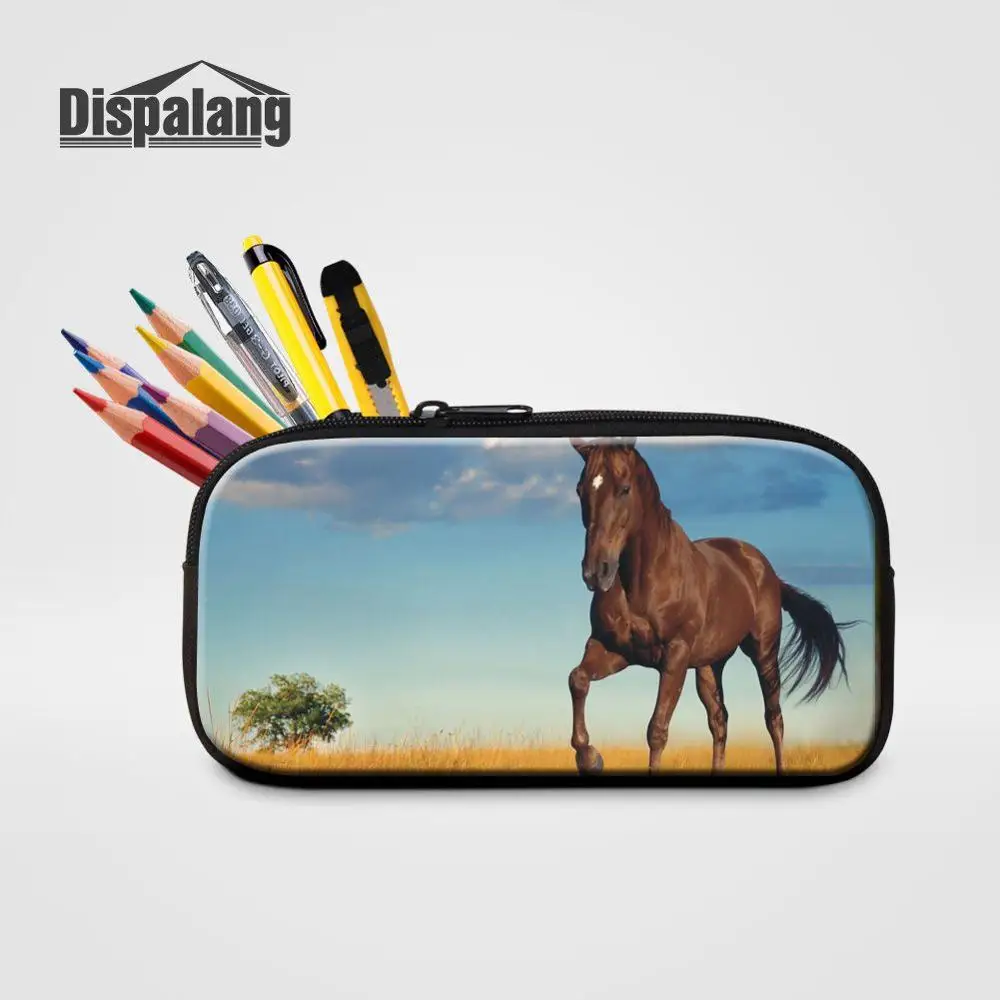 Сливовый Dispalang Crazy Horse пенал для мальчика и девочки для макияжа сумка на молнии Кошелек студенческий канцелярский школьный офисный пакет - Цвет: Сливовый