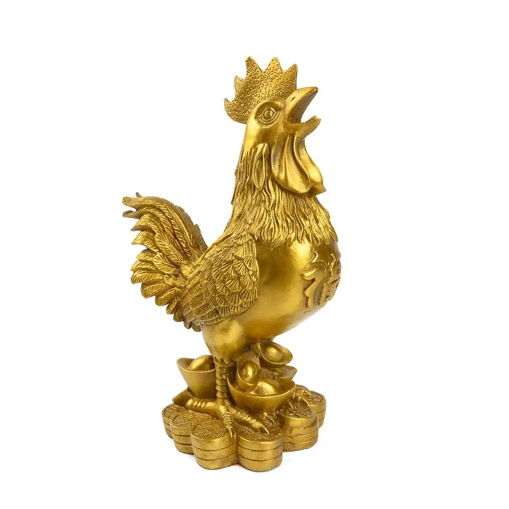 Куриный петух на удачу золотые медные украшения хуаша ремесла украшение для дома