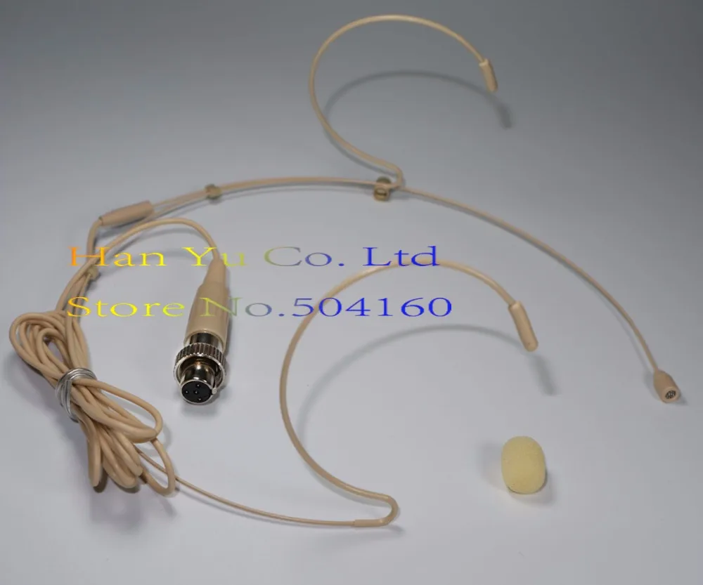 Мини XLR 4 Pin блокировка наушник гарнитура микрофон головной убор Микрофон Для Mipro