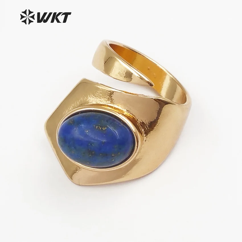 WT-R309 сверкающие изысканные натуральные кольца голубой овальной формы крошечный