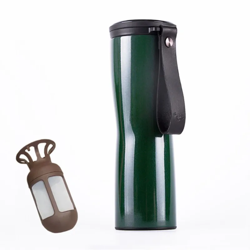 Green Xiaomi термосы Moka умная Вакуумная бутылка кофе термос сенсорный температурный дисплей Нержавеющая сталь кофе изоляционная чашка - Цвет: Green