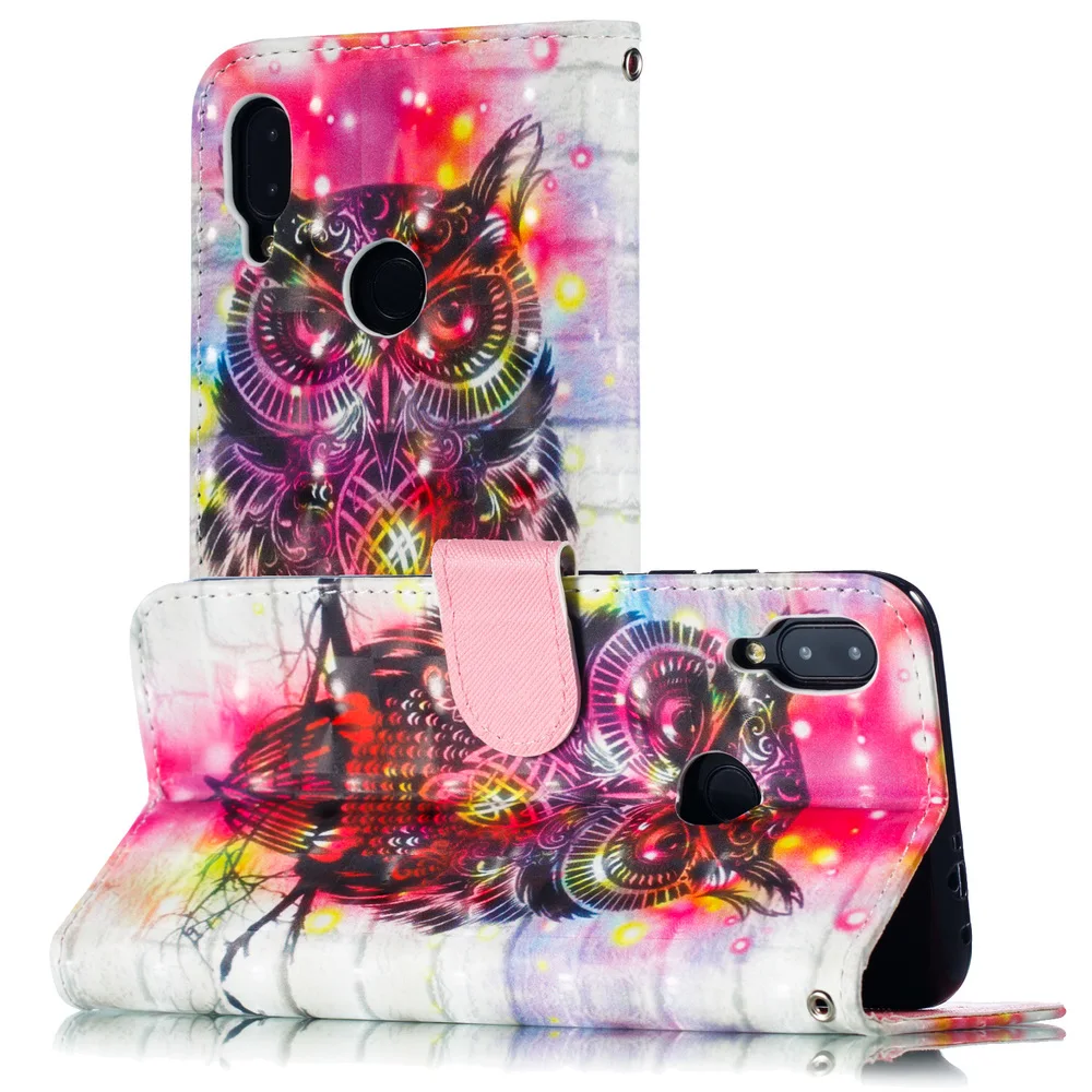 Кожаный чехол для Xiao mi Red mi Note 7, откидная крышка, Xao mi xiomi Red mi Note 7, милый чехол с 3D рисунком и отделением для карт, красный чехол для mi Note7, чехол-бампер s