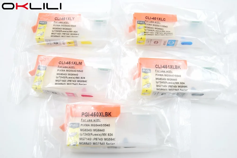 PGI450 CLI451 PGI-450 CLI-451 перезаправляемый картридж для hp Canon iP7140 iP7240 MG5440 MG5540 MG6440 MX924 iX6840 MG6340 iP8740