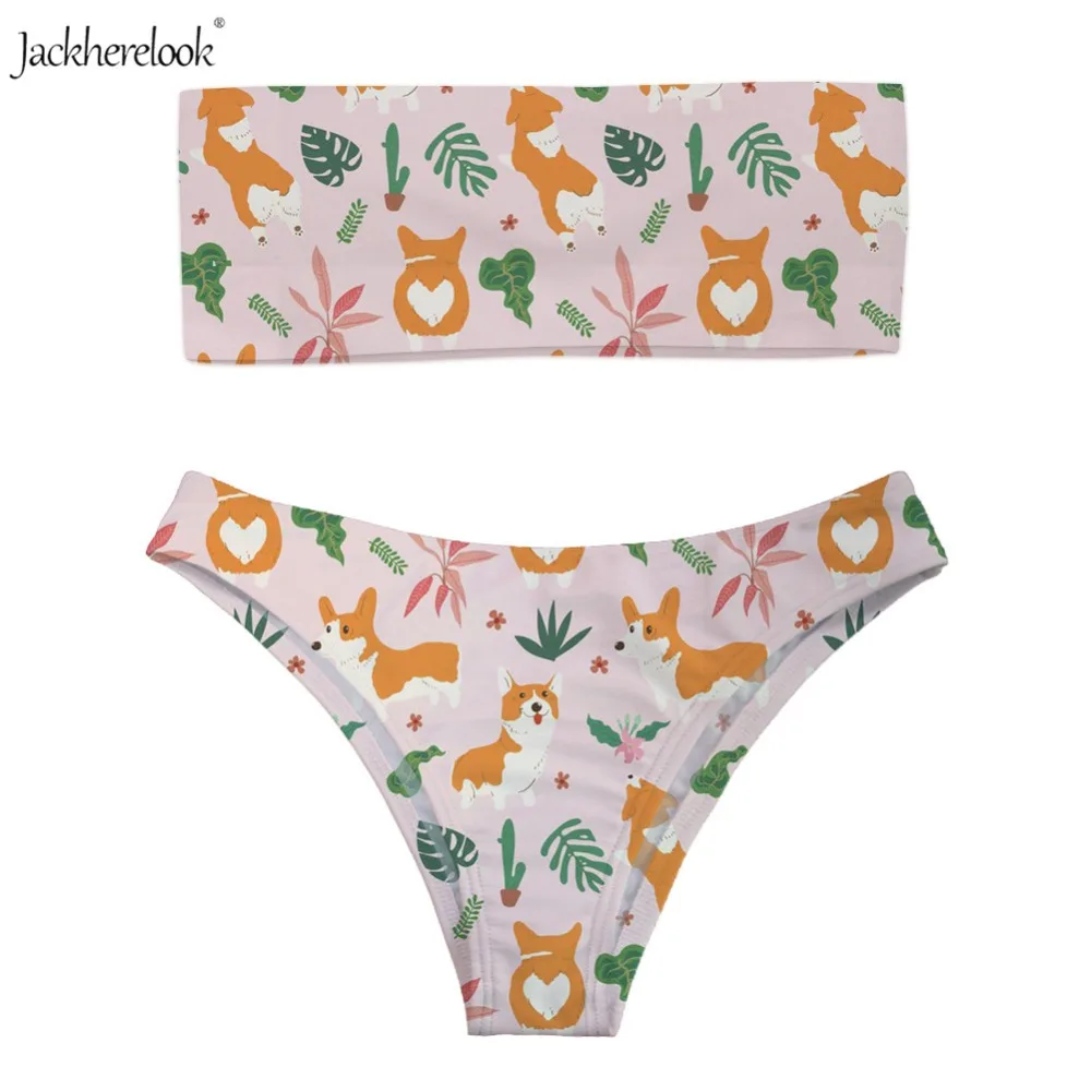 Купальник бандо Jackherelook Женский пикантный комплект бикини купальник без бретелек