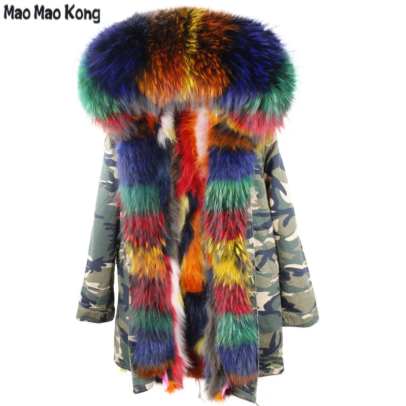 Бренд 2020 пальто с натуральным мехом зимняя куртка модное большое капюшоном из