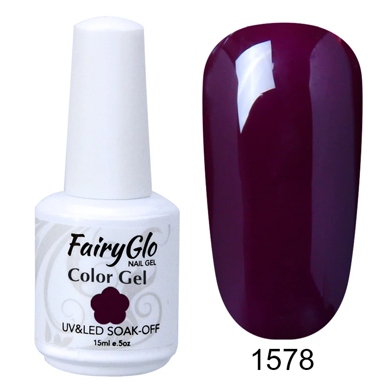 FairyGlo 15 мл Гель-лак для ногтей чистый цвет УФ-гель для ногтей замачиваемый Гель-лак Полуперманентная краска гель лак для ногтей - Цвет: G1578