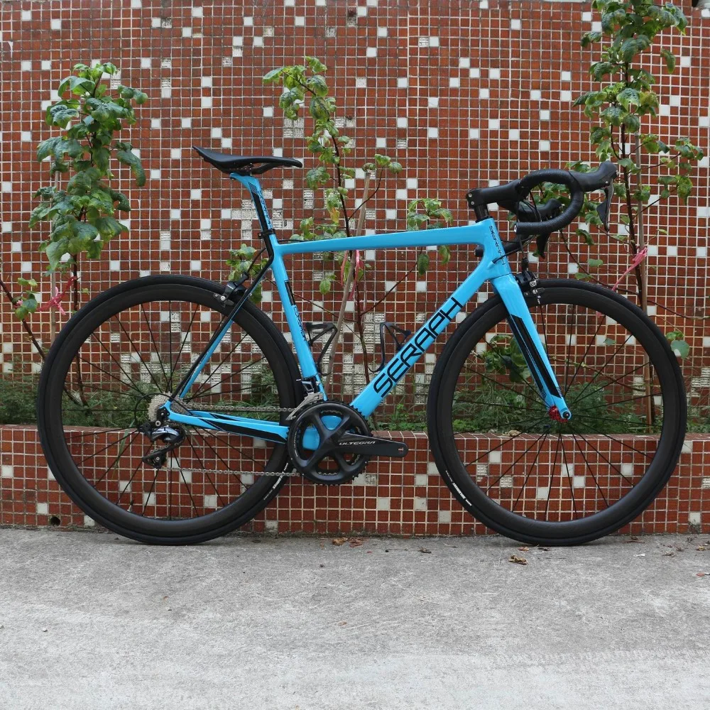 SERAPH superlight bule полный велосипед SHIMAO 8000 groupset с 22 скоростями 700 * 25C шина карбоновый