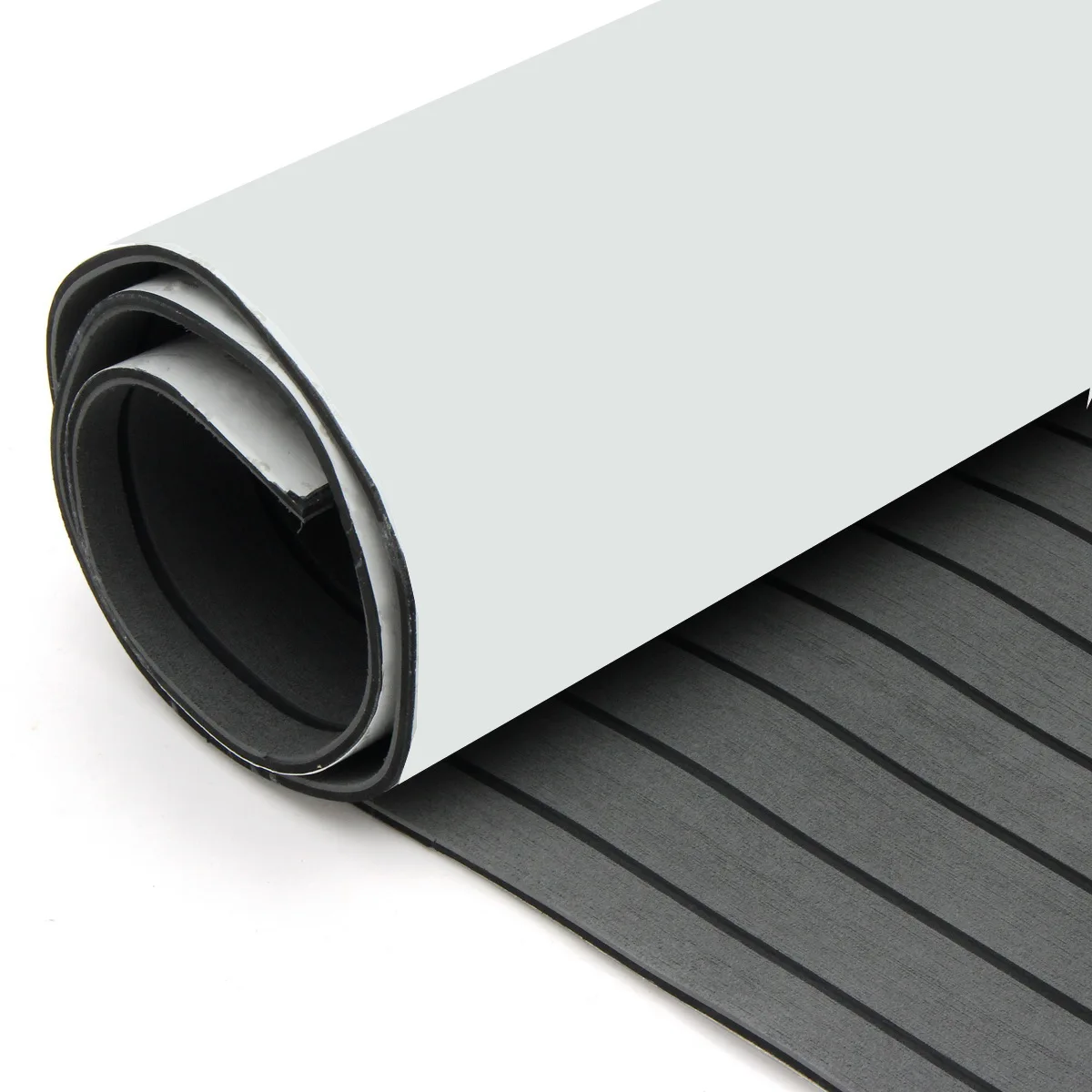 

Self-Adhesive 900x2400cmx5.5mm Dark Grey with Black EVA Foam Teak Boat Flooring Sheet Yacht Synthetic Teak Decking Pad Accessori