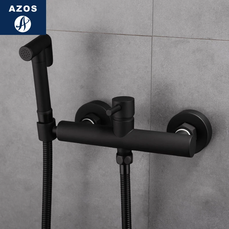 Azos биде кран под давлением спринклерной головки латунь черный переключатель