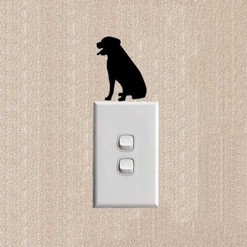 Забавный Ротвейлер переключатель в виде собаки наклейки виниловые на стену
