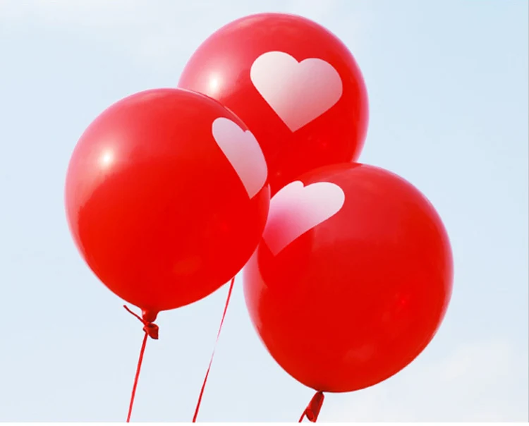 

100pcs 12inch/3.2g Loveing Floral Heart Balloon Inflatable Wedding Balloons Party Home Decoration Birthday Party Float Balloons