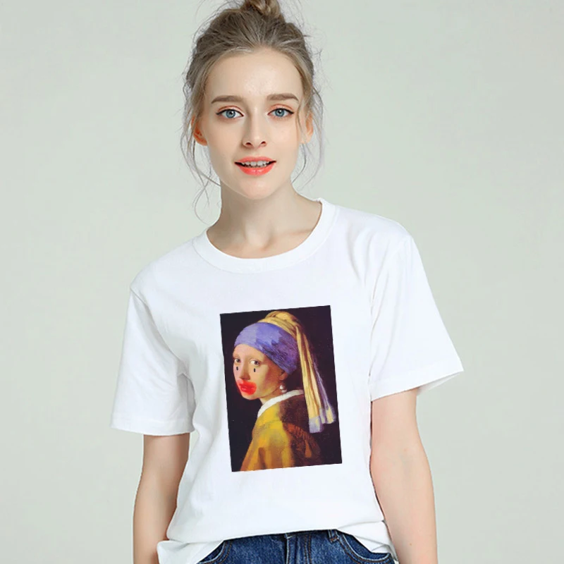 2019 Женская хлопчатобумажная рубашка забавная груша девушка Harajuku эстетика белая