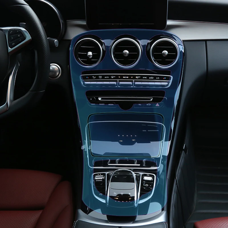 Наклейки из ТПУ для Mercedes Benz C Class C200 внутренняя невидимая защитная пленка панель