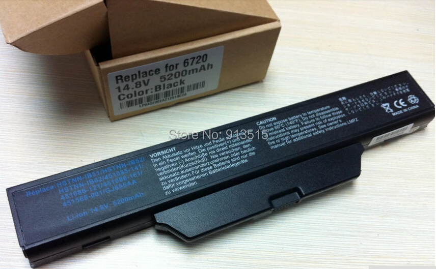 5200mAh14.8V 8 ячеек батареи ноутбука для HP COMPAQ 510 610 615 6720 6730 6735 6820 6830 S 451086 161 + бесплатная