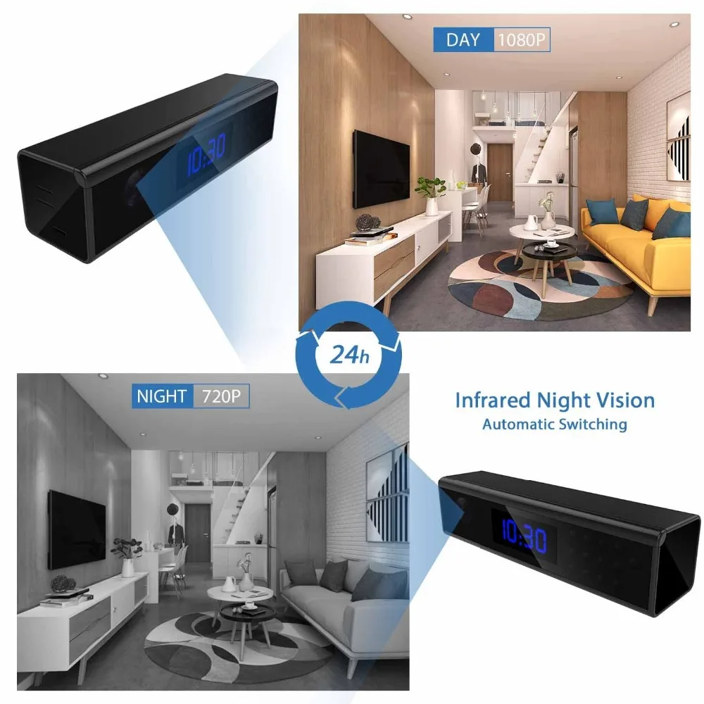Беспроводная мини-камера wifi HD 1080P рекордер настольные часы Специальное Инфракрасное Ночное Видение Угол 140 градусов мониторинг