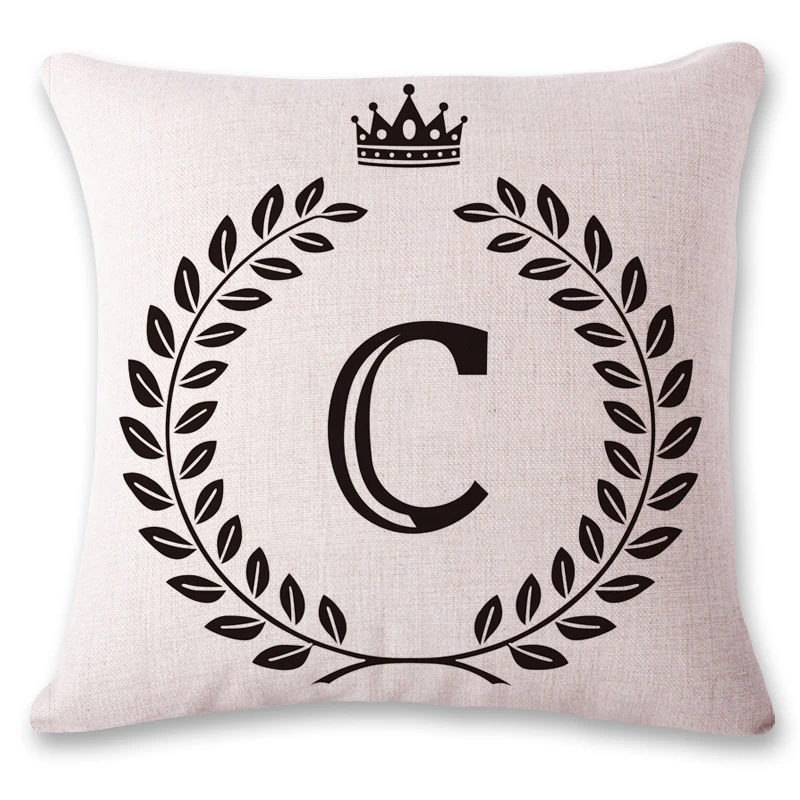 Подушка льняная с 26 буквами на английском языке для поддержки