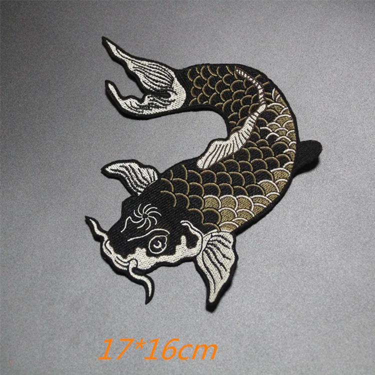 1 пара нашивок с вышивкой в виде рыбы нашивка или Пришивание для одежды
