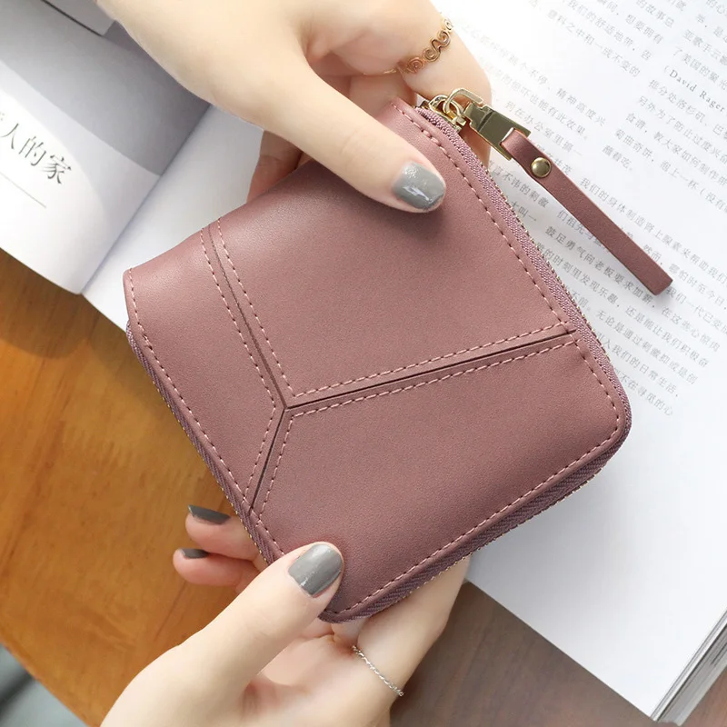 Высокое качество женский короткий кошелек на молнии с отделением для карт