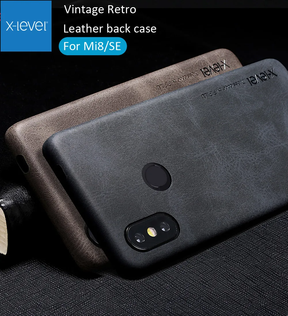 Винтажный чехол X Level для Xiaomi Mi8 Mi 8 Se Lite Ретро Матовый кожаный защитный задней