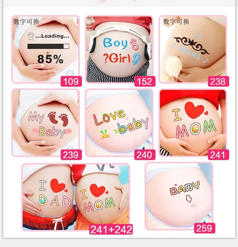 3 шт./лот новинка костюмы для беременных наклейки на живот реквизит бесплатная