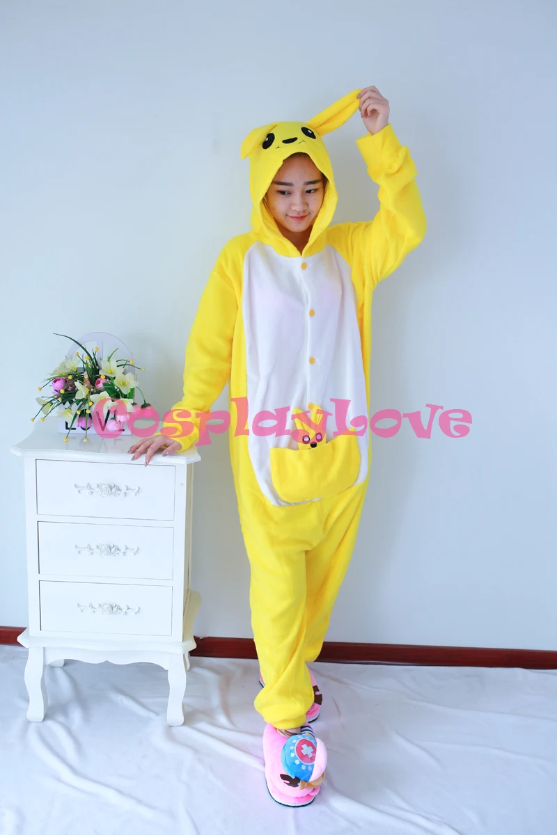 Желтый Пижама Кенгуру костюм для косплея животных коралловый Женский Мужской