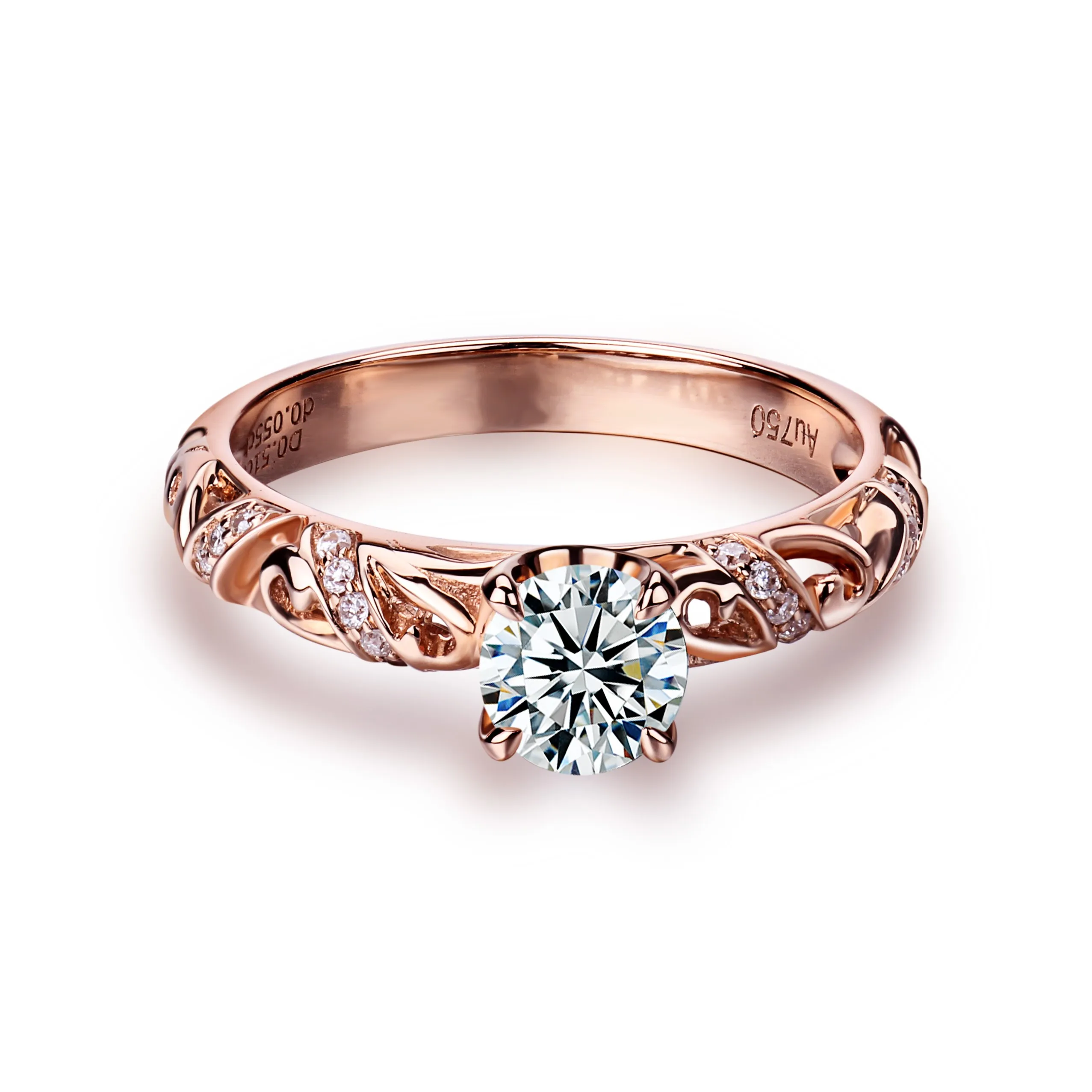 

0.5ct Moissanite Diamond Engagement Rings for women 18k Rose gold color Wedding rings female Jewelry top quality