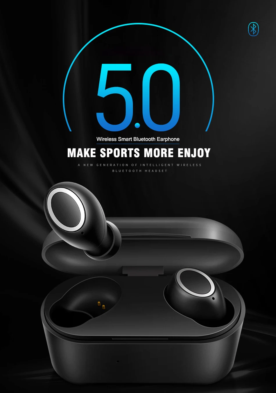 3D стерео звук Bluetooth V5.0 наушники портативный TWS беспроводной сенсорный наушник с зарядным чехлом Спорт бас гарнитура Автоматическое включение/выключение
