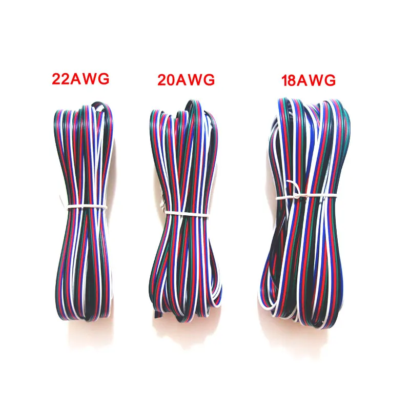 18AWG 20AWG 22AWG 2Pin 3Pin 4Pin 5Pin Электрический Удлинительный кабель светодиодный ных лент