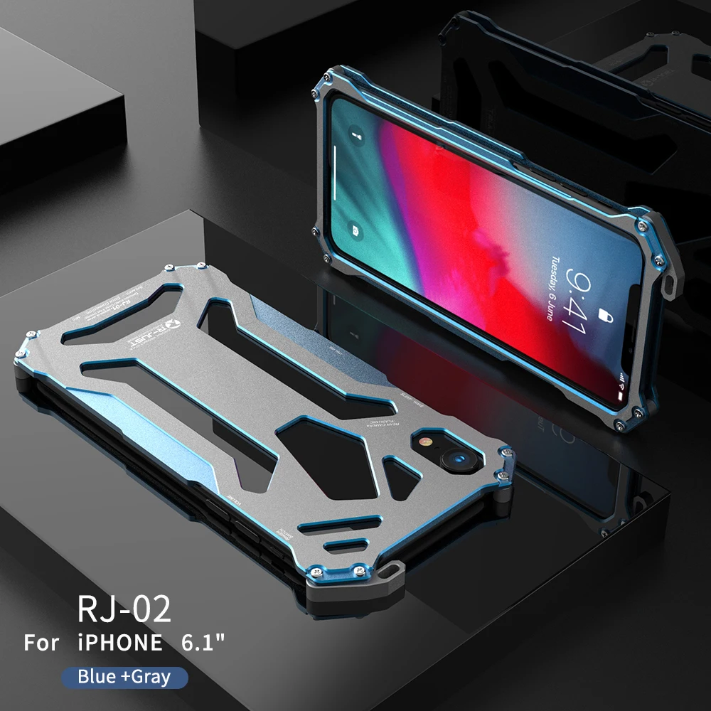 R-JUST сверхмощный металлический чехол противоударный для Apple iPhone X XS 5 8 &quotXR MAX 6