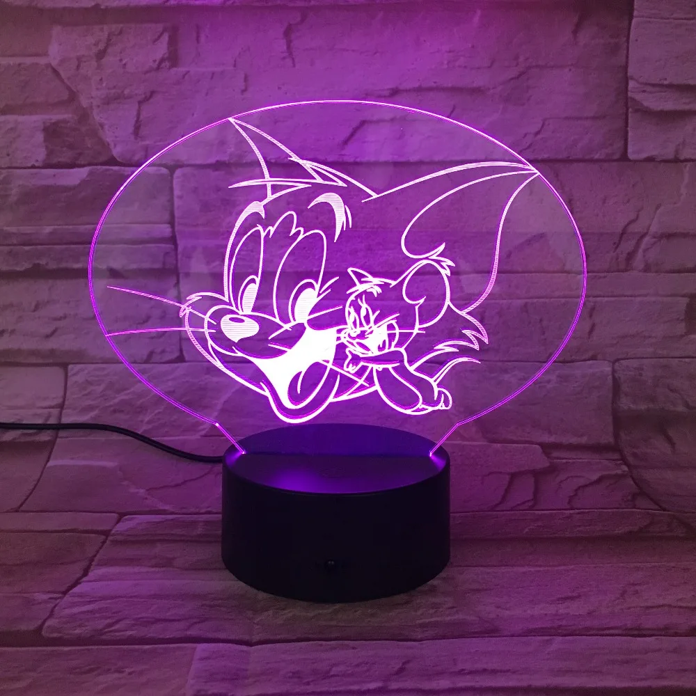 Мультяшная анимационная мышь 3D светильник видение USB лампа Светодиодная