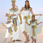 Костюмы королевы Египта, королевские золотистые костюмы для женщин и мужчин, маскарадная тематическая вечеринка для взрослых, Хэллоуин, косплей, детская одежда