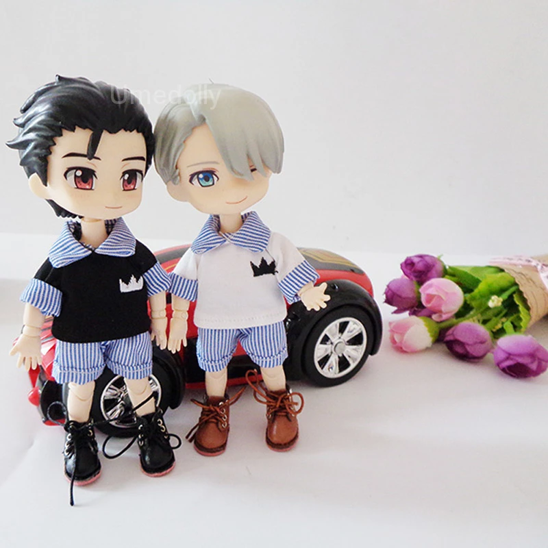 1 комплект одежды для куклы Obitsu 11 футболка в полоску + штаны OB11 1/12 BJD кукла рубашка