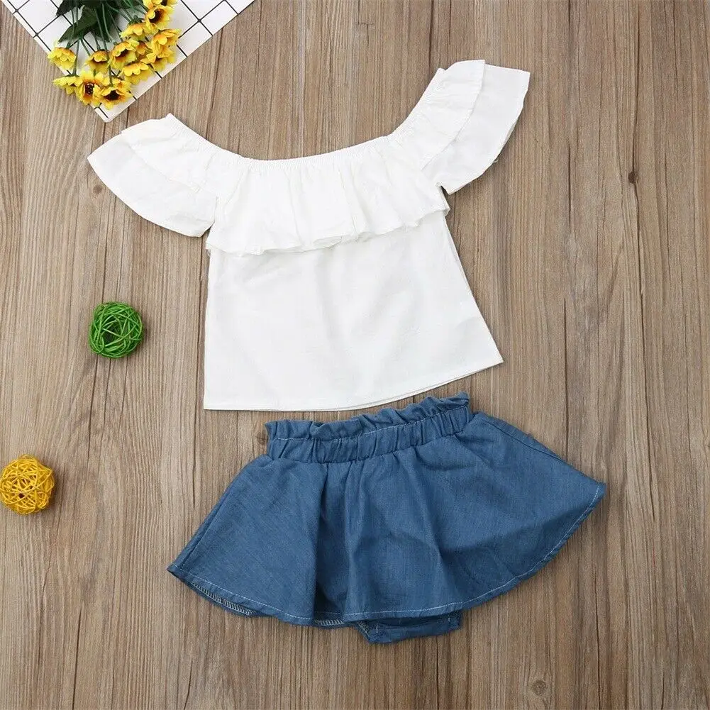 2019 летняя одежда для новорожденных белые топы с открытыми плечами маленьких