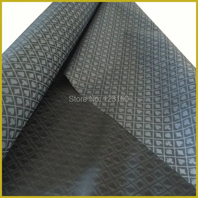 Двухцветная ткань для покерного стола FT 02 новый дизайн черная и серебристая