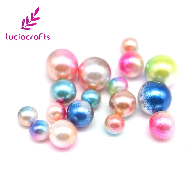 Lucia Crafts 4/6/8/10 мм смешаны в случайном порядке, нет отверстия имитация жемчуга Круглой Формы Свободные Бисер для одежды собственными руками Сделай Сам аксессуары 20 г/лот E0906