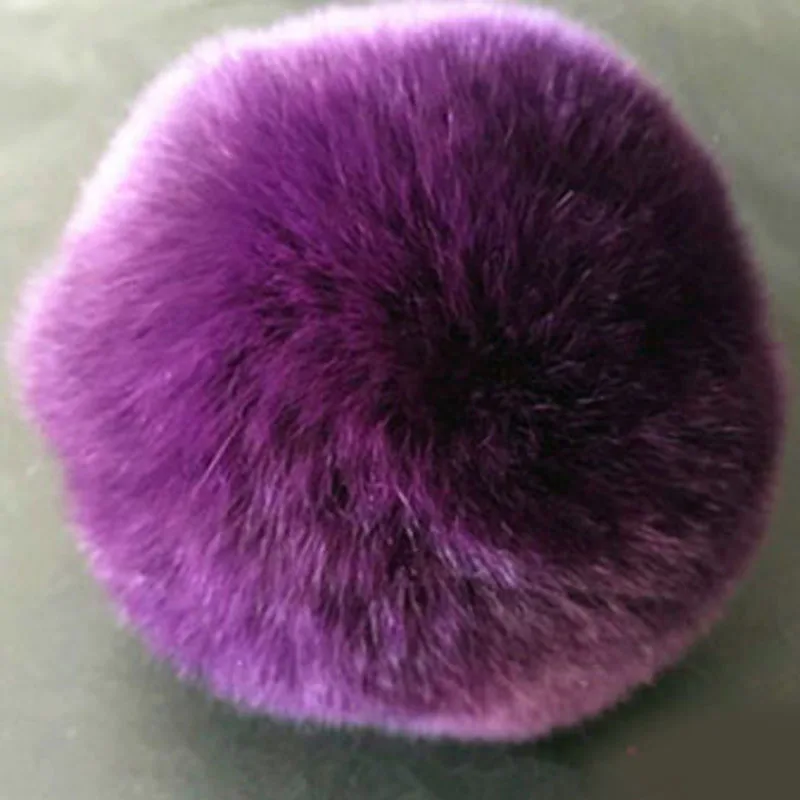 purple Оригинальная Заводская горячая Распродажа, брелоки, аксессуар из натурального кроличьего меха, помпон, плюшевая сумка, подвеска для автомобиля, брелок EH642 - Цвет: purple