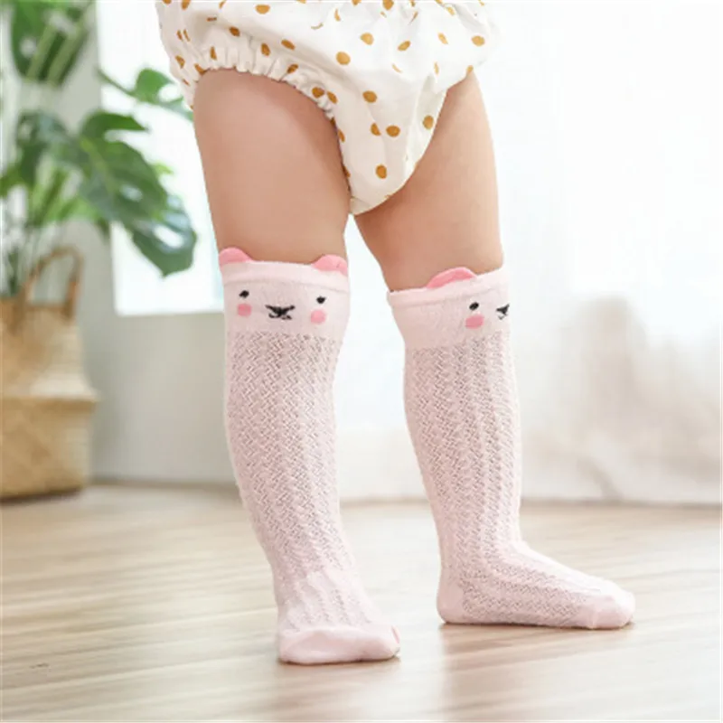 0-3 years old Милые колготки с героями мультфильмов для новорожденных, дышащие удобные хлопковые носки в сетку, большие носки - Цвет: 0-3 years old