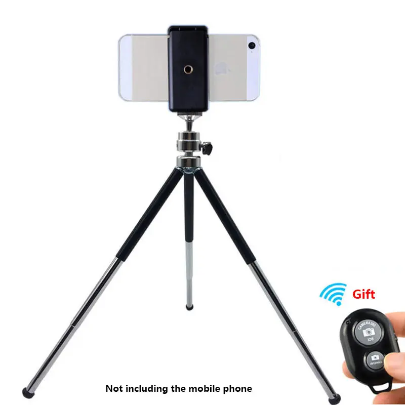 Tripod with clip Металлический мини-штатив для селфи светодиодный светильник-вспышка многопозиционный кронштейн для Iphone Xiaomi huawei телефонов видеоблоггеров - Цвет: Tripod with clip