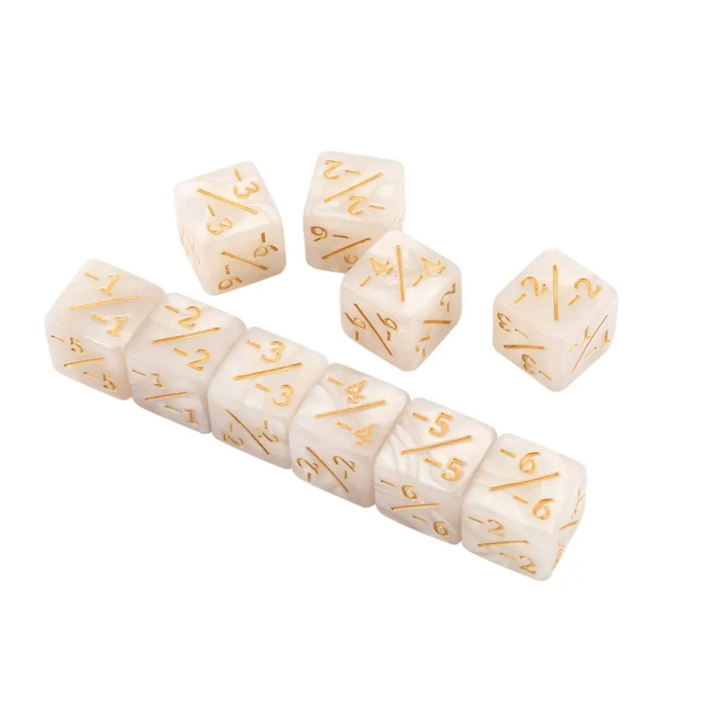 10x Dice Counters 5 Positive +1/+1 & Negative -1/-1 For The Gathering Table Game Funny Dices High Quality | Спорт и развлечения